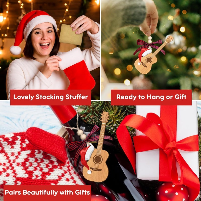 SUCHAGIFT Guitar Ornament - Guitar Ornaments for Christmas Tree - Music Gifts for Guitars Lovers, Players, Guitarist, Teacher, Musician - Gifts for Music Lovers - Wood Musical Ornament 2025 - Image 5